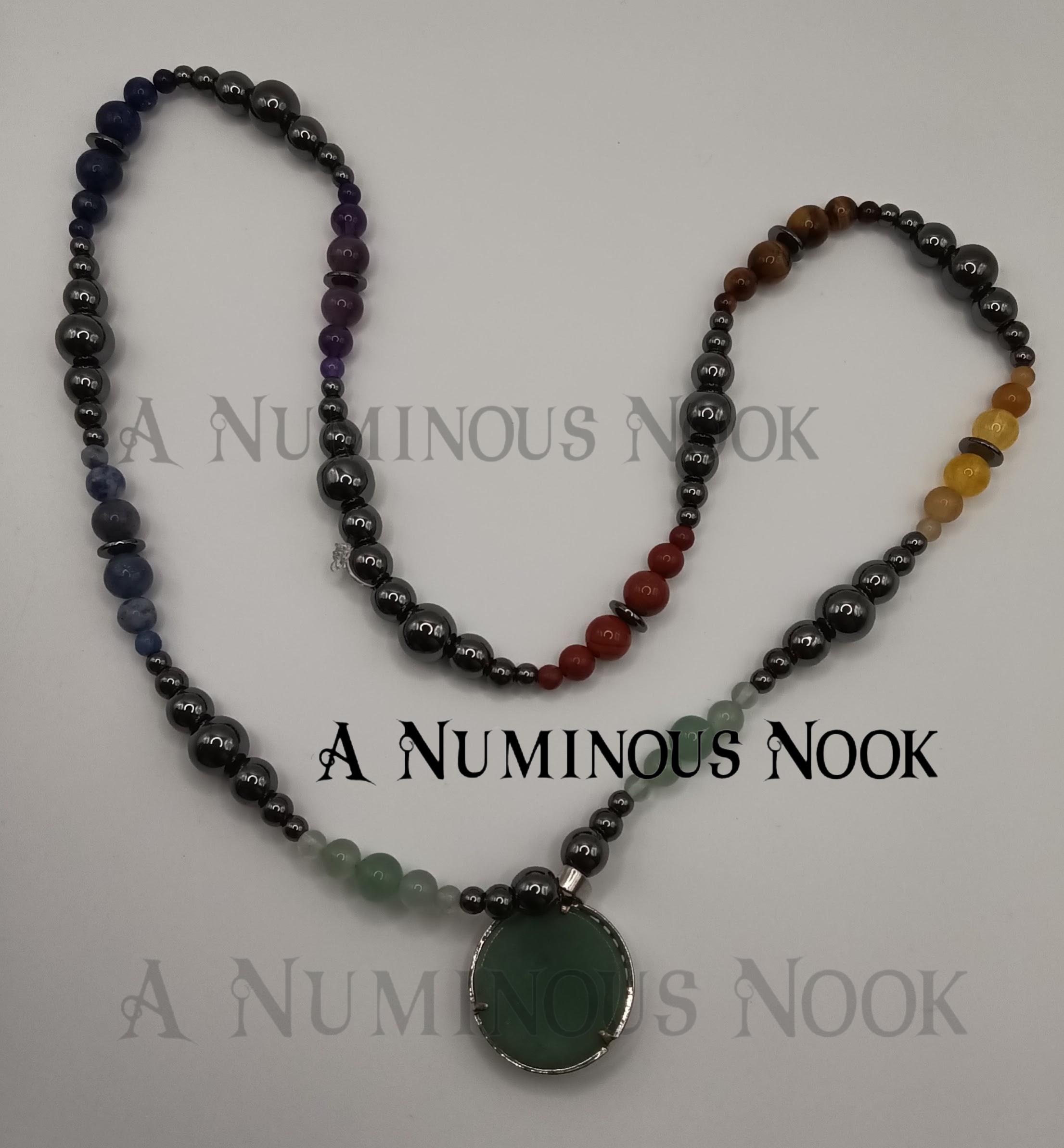 Green aventurine chakra tree necklace