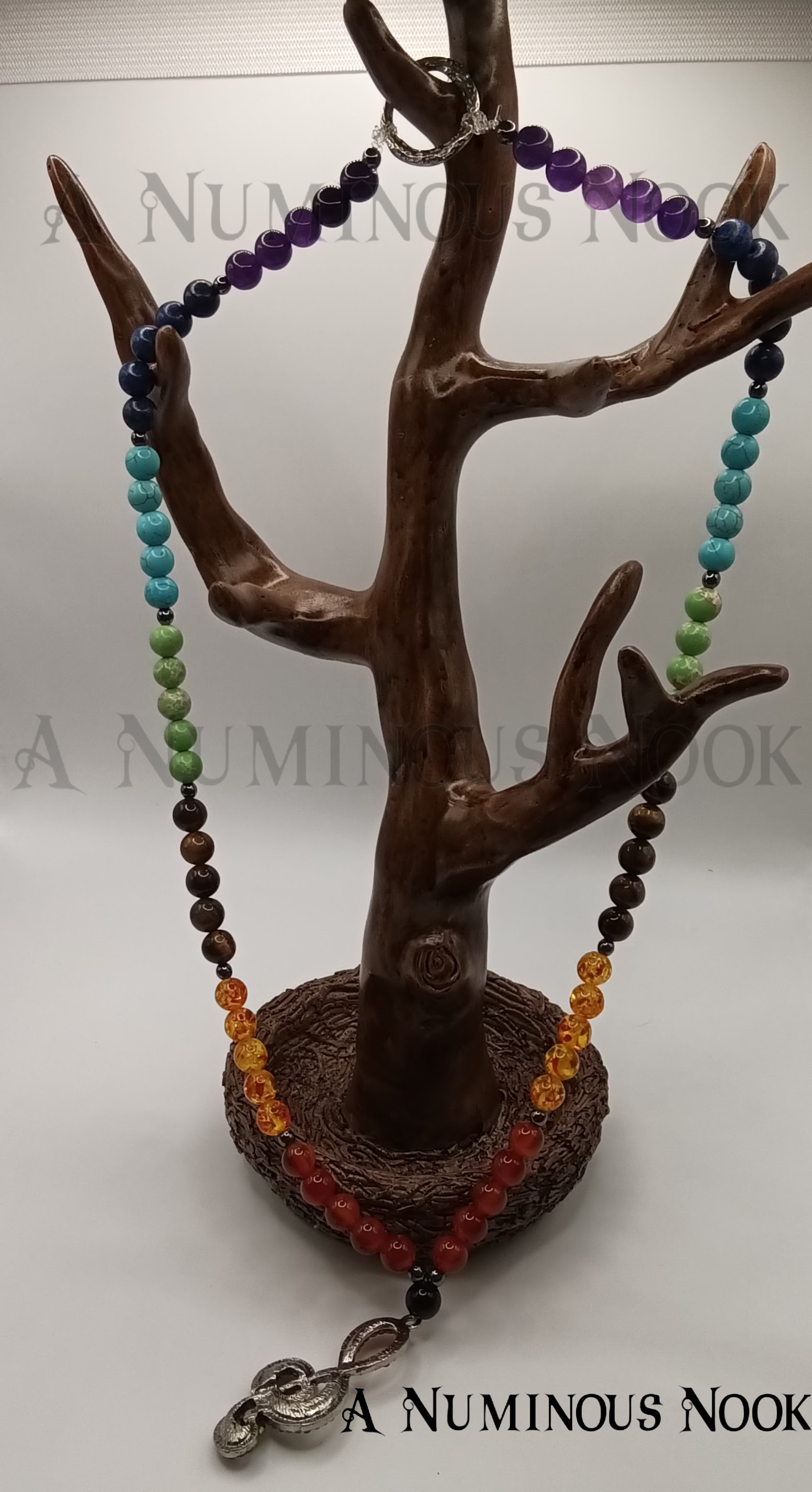 Music charm chakra necklace