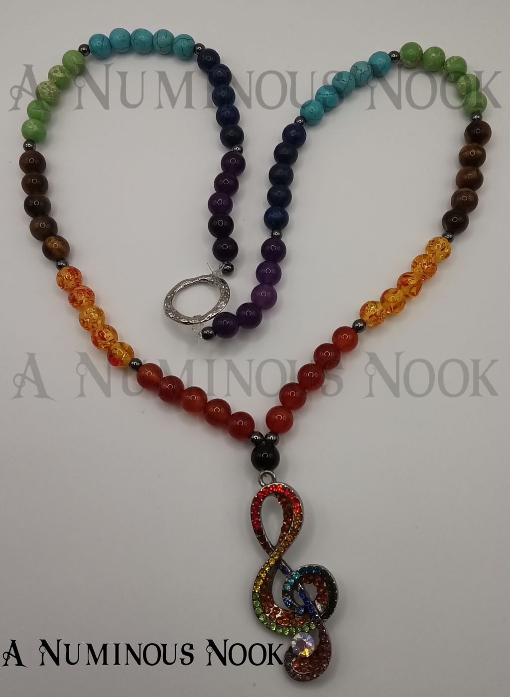 Music charm chakra necklace