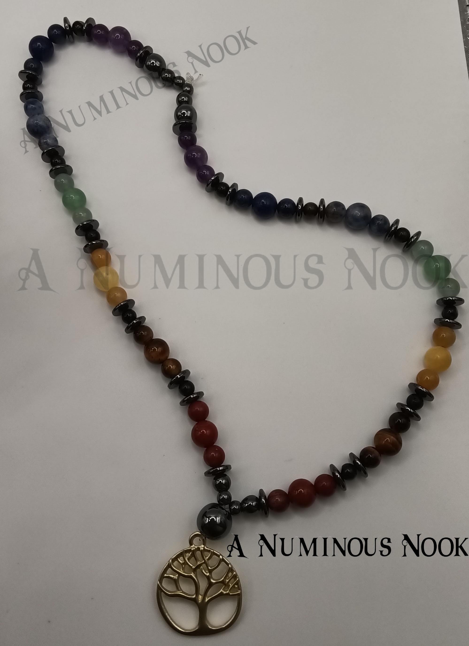 Gold tree chakra necklace