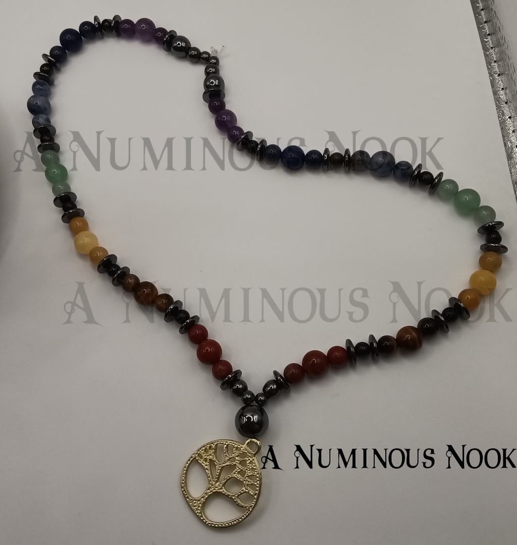 Gold tree chakra necklace