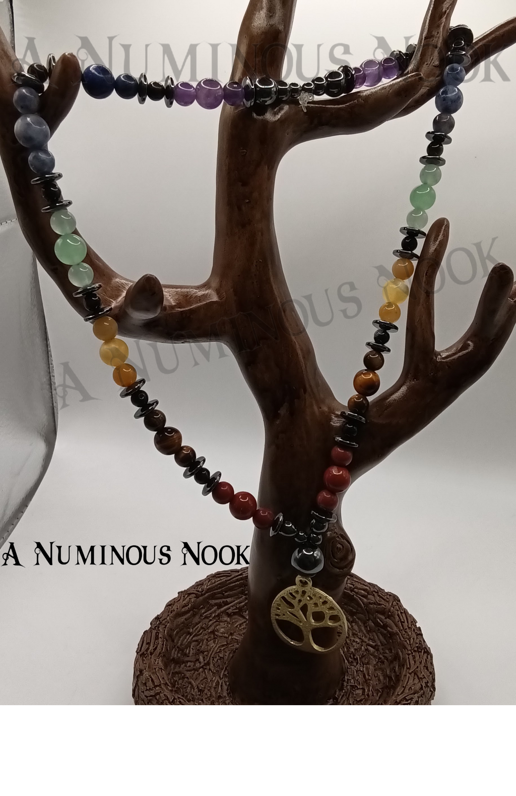 Gold tree chakra necklace