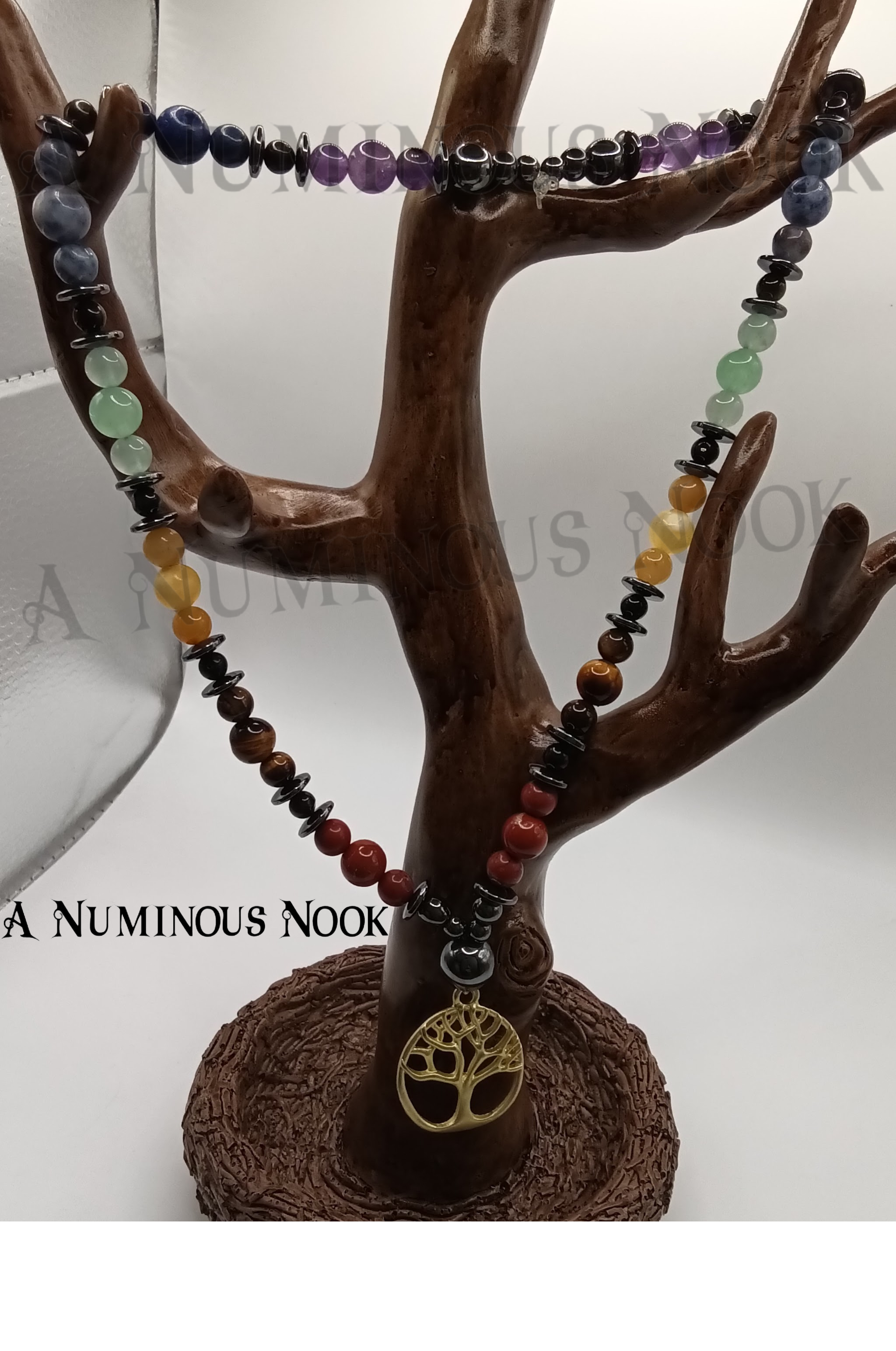 Gold tree chakra necklace
