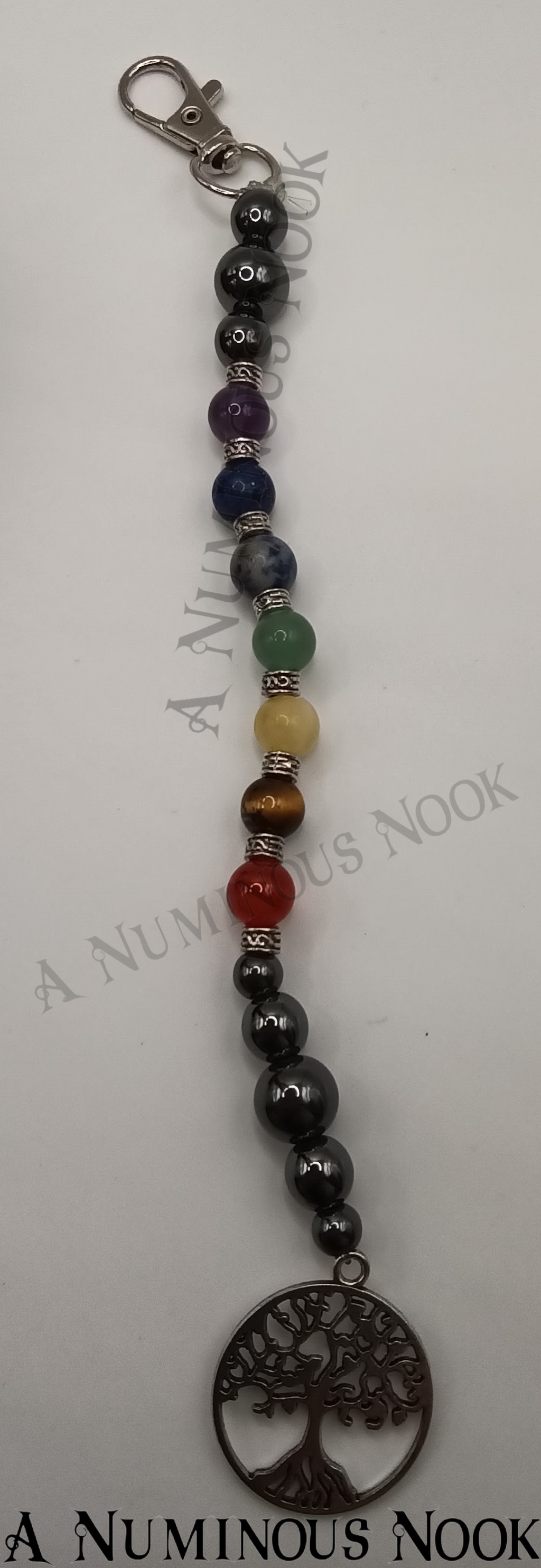 Silver tree chakra clip