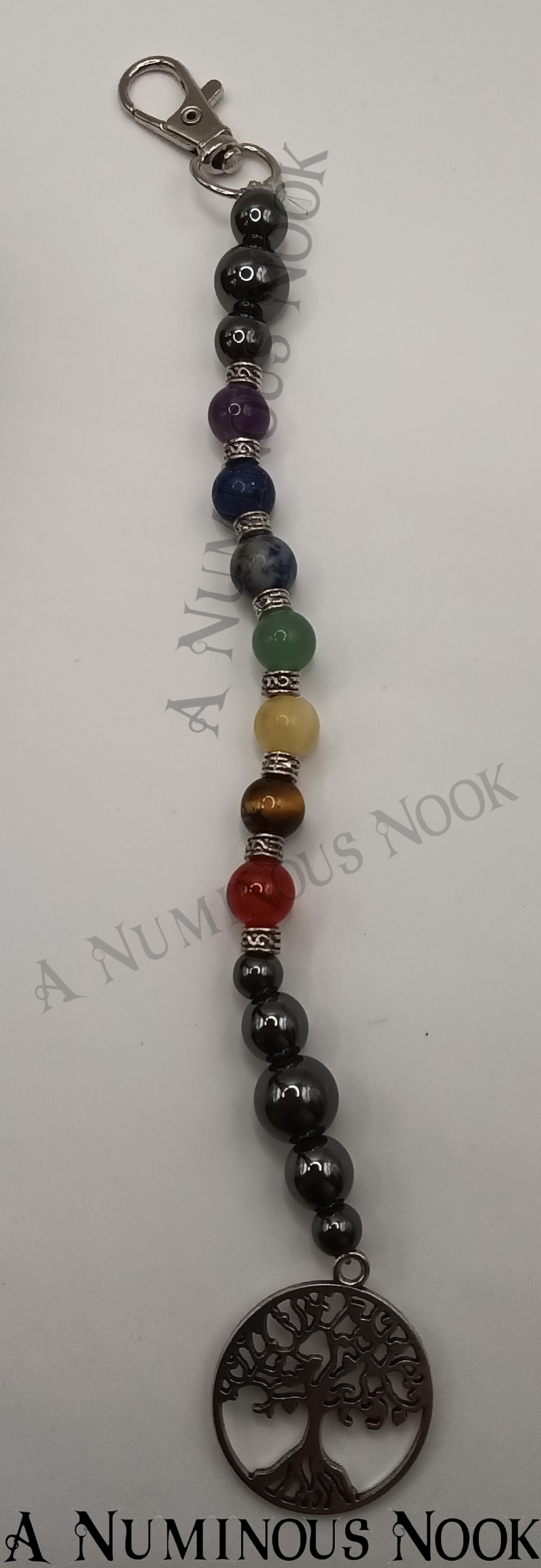 Silver tree chakra clip