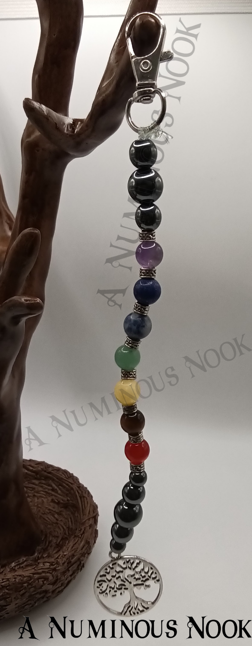 Silver tree chakra clip