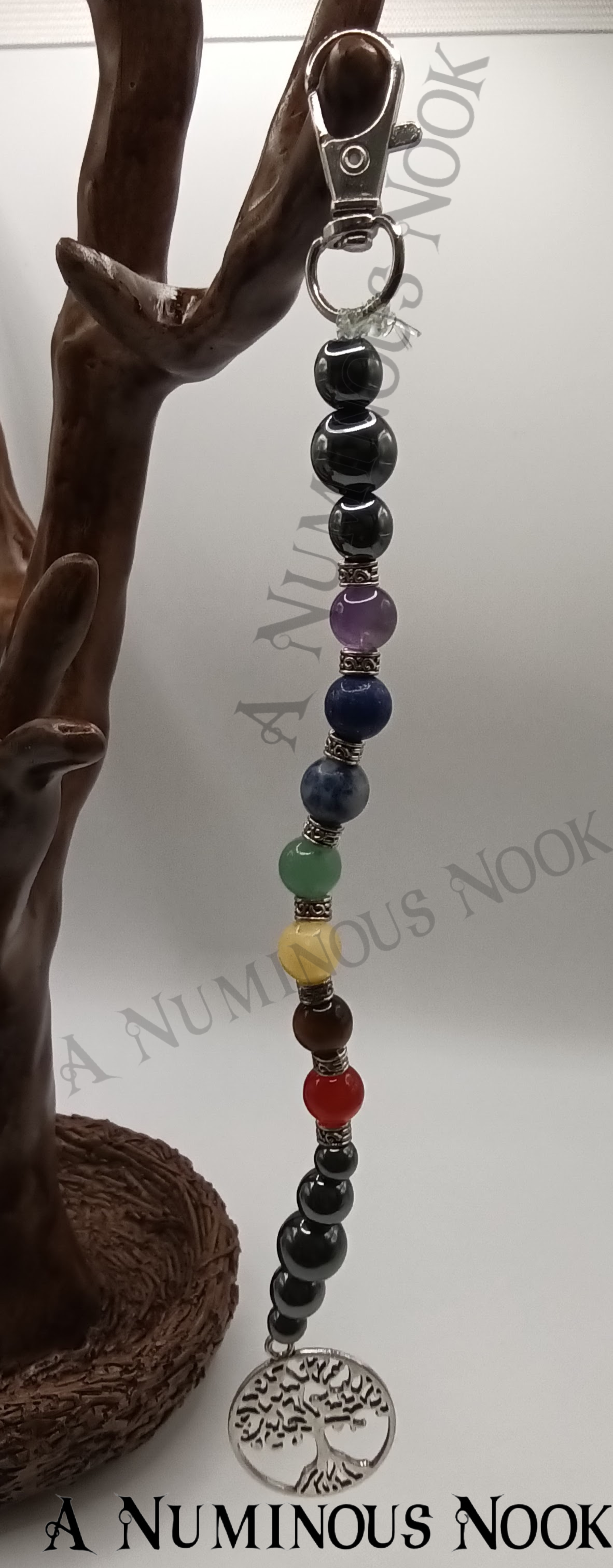 Silver tree chakra clip