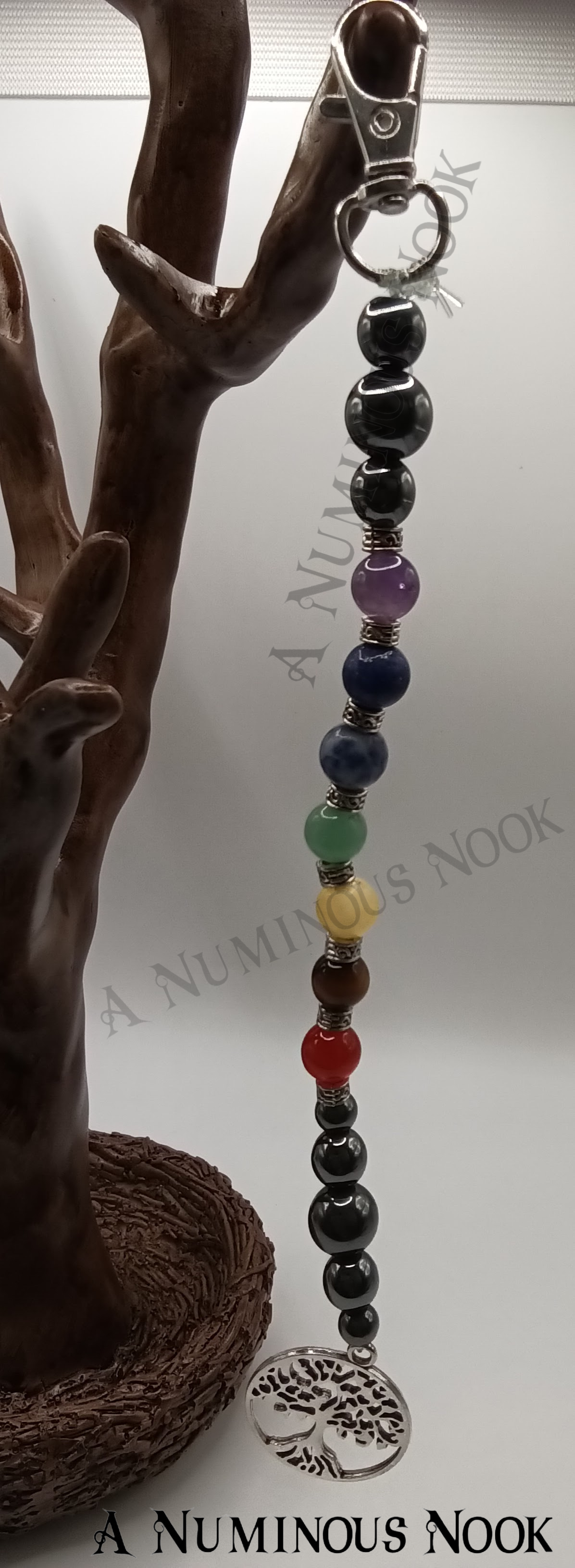 Silver tree chakra clip
