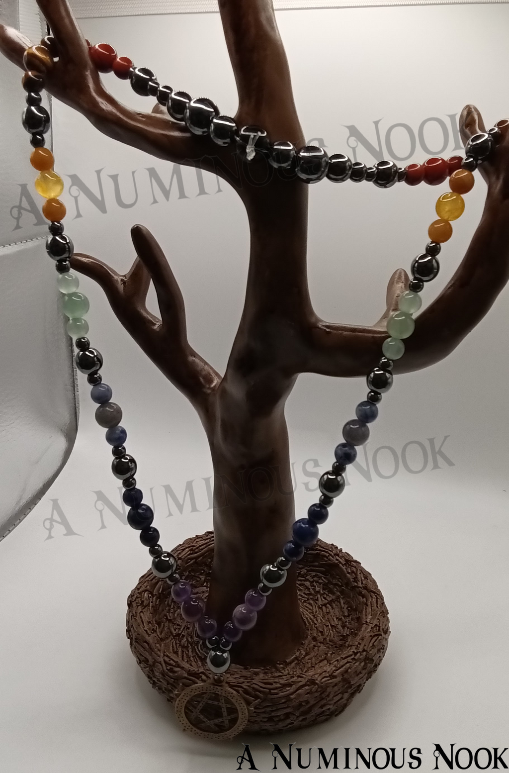 Pentagram chakra necklace