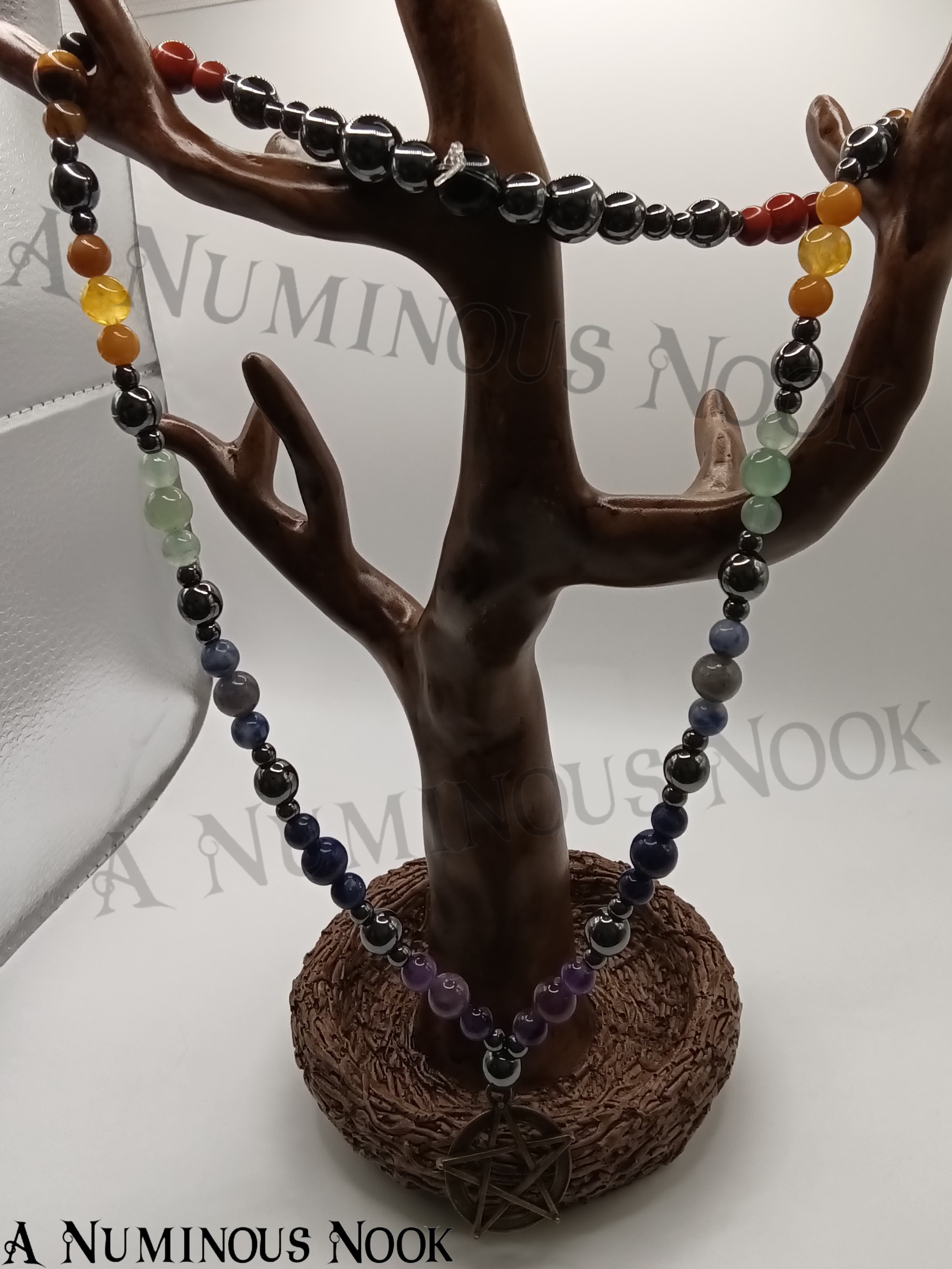 Pentagram chakra necklace