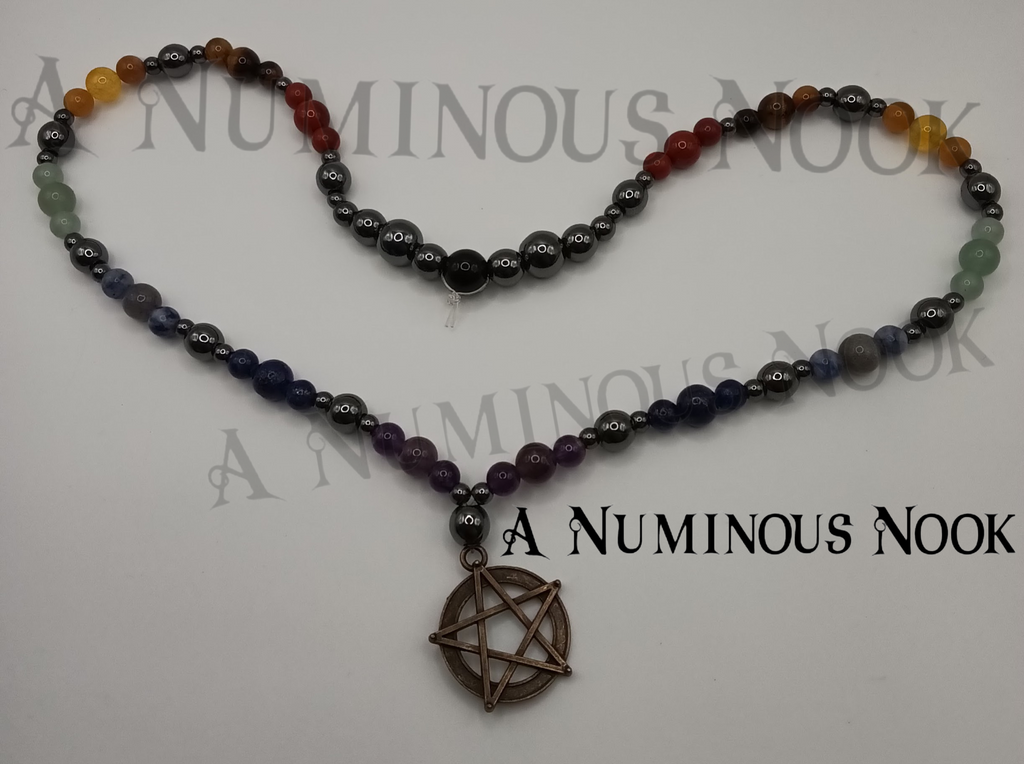 Pentagram chakra necklace