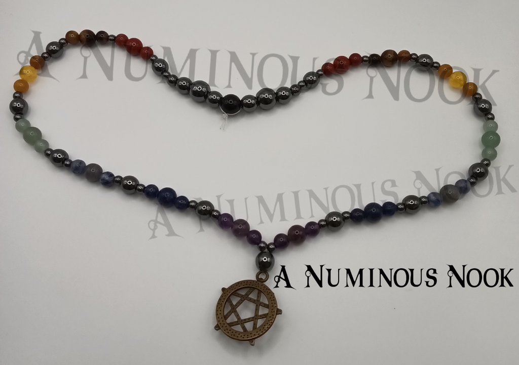 Pentagram chakra necklace