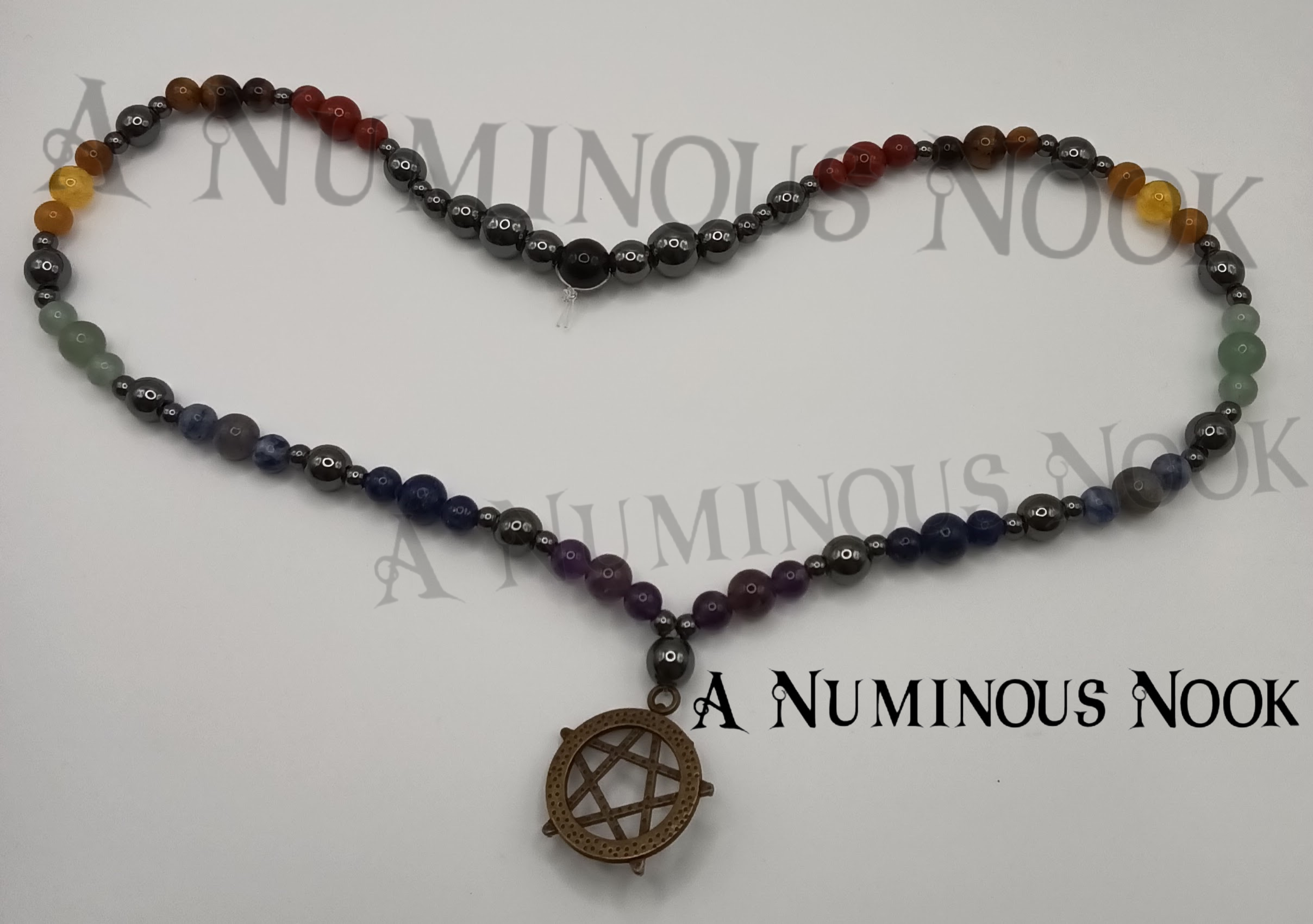 Pentagram chakra necklace