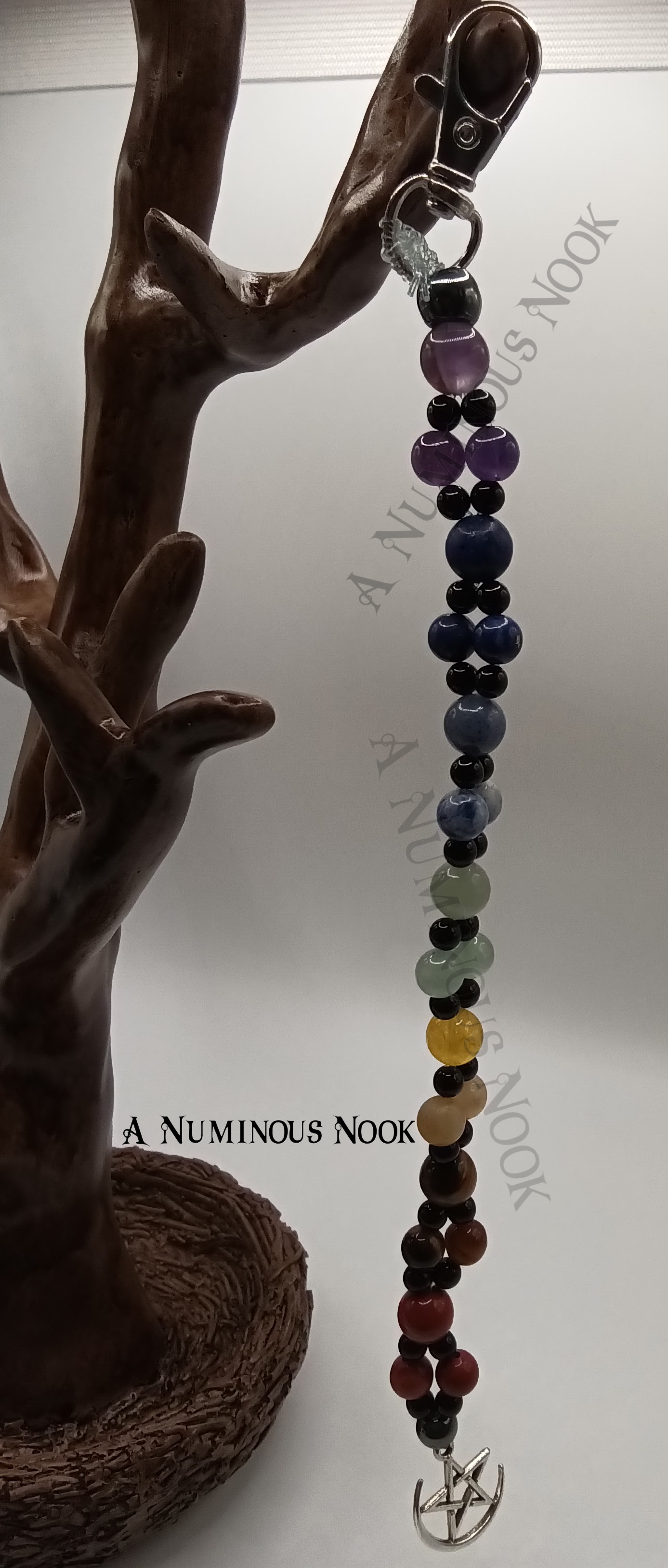 Star with half circle charm chakra clip