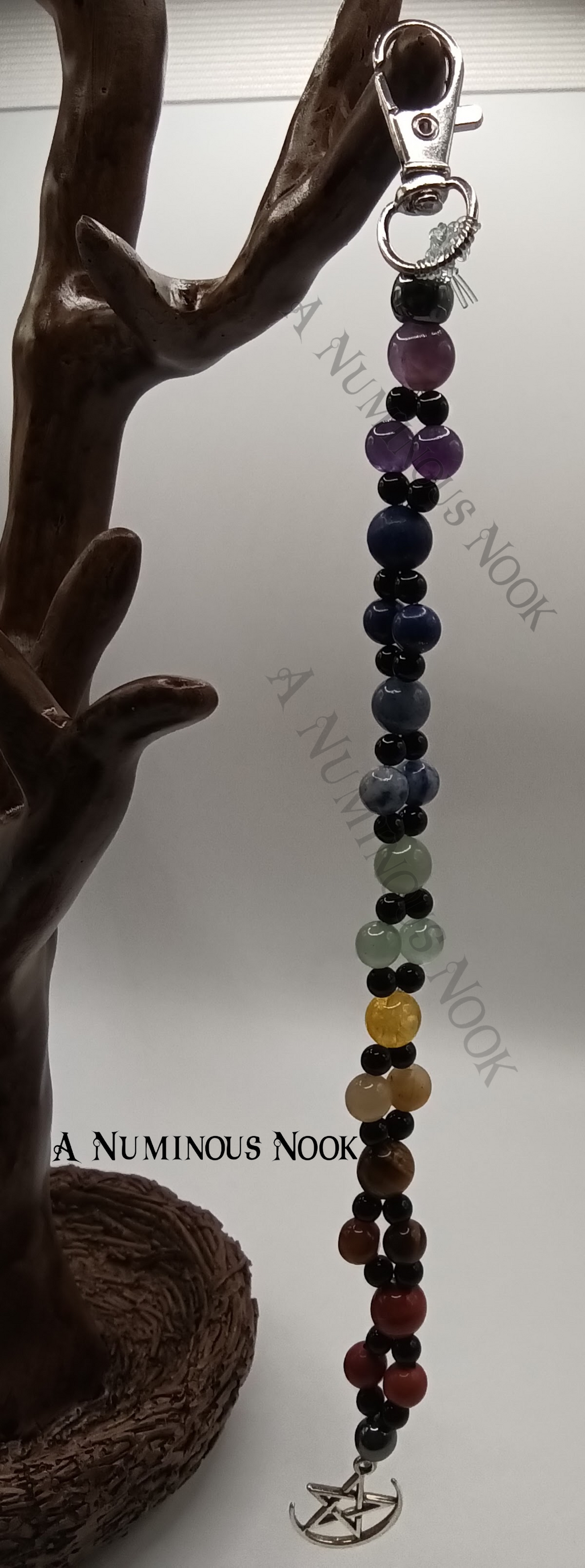 Star with half circle charm chakra clip