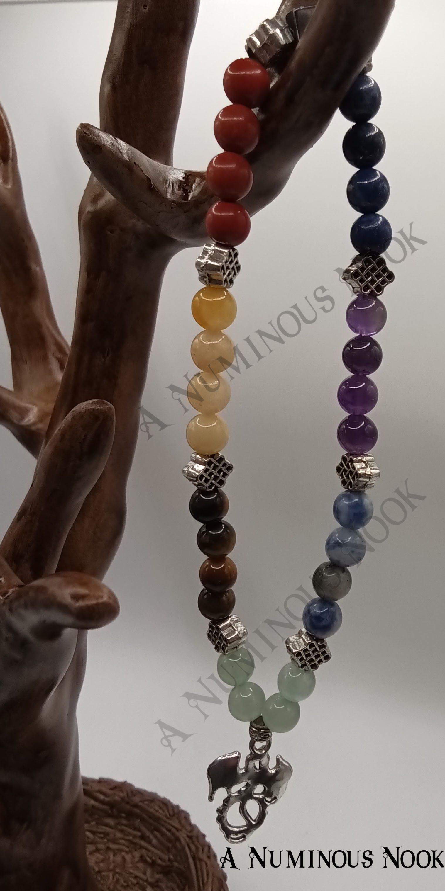 Dragon with wings charm chakra bracelet