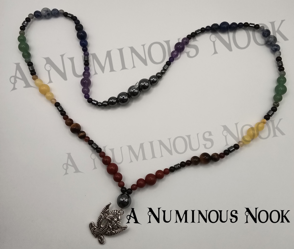 Dragon with wings chakra necklace
