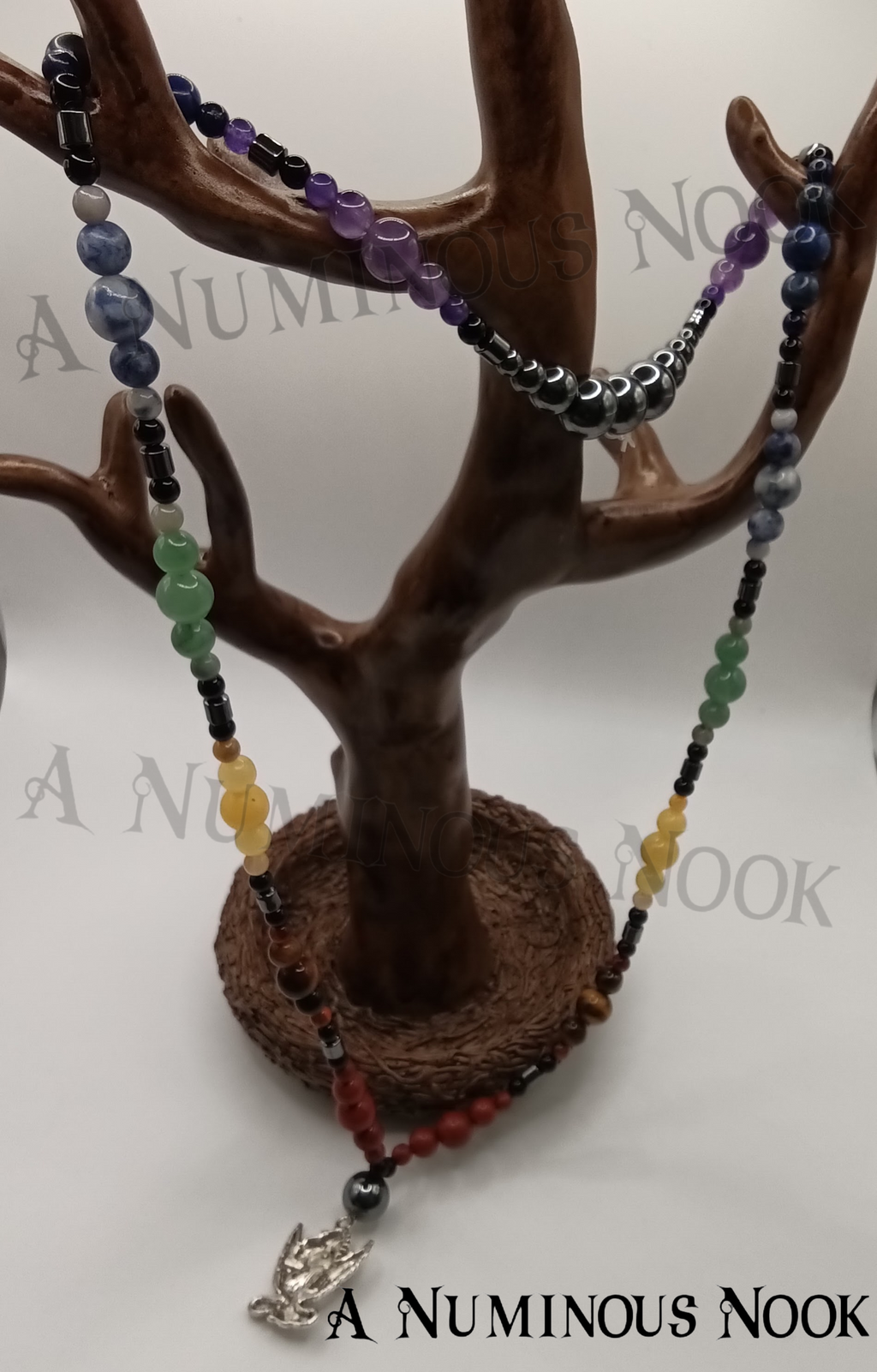 Dragon with wings chakra necklace