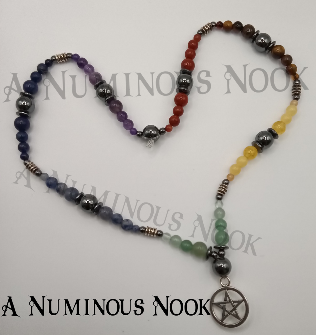 Pentagram chakra necklace
