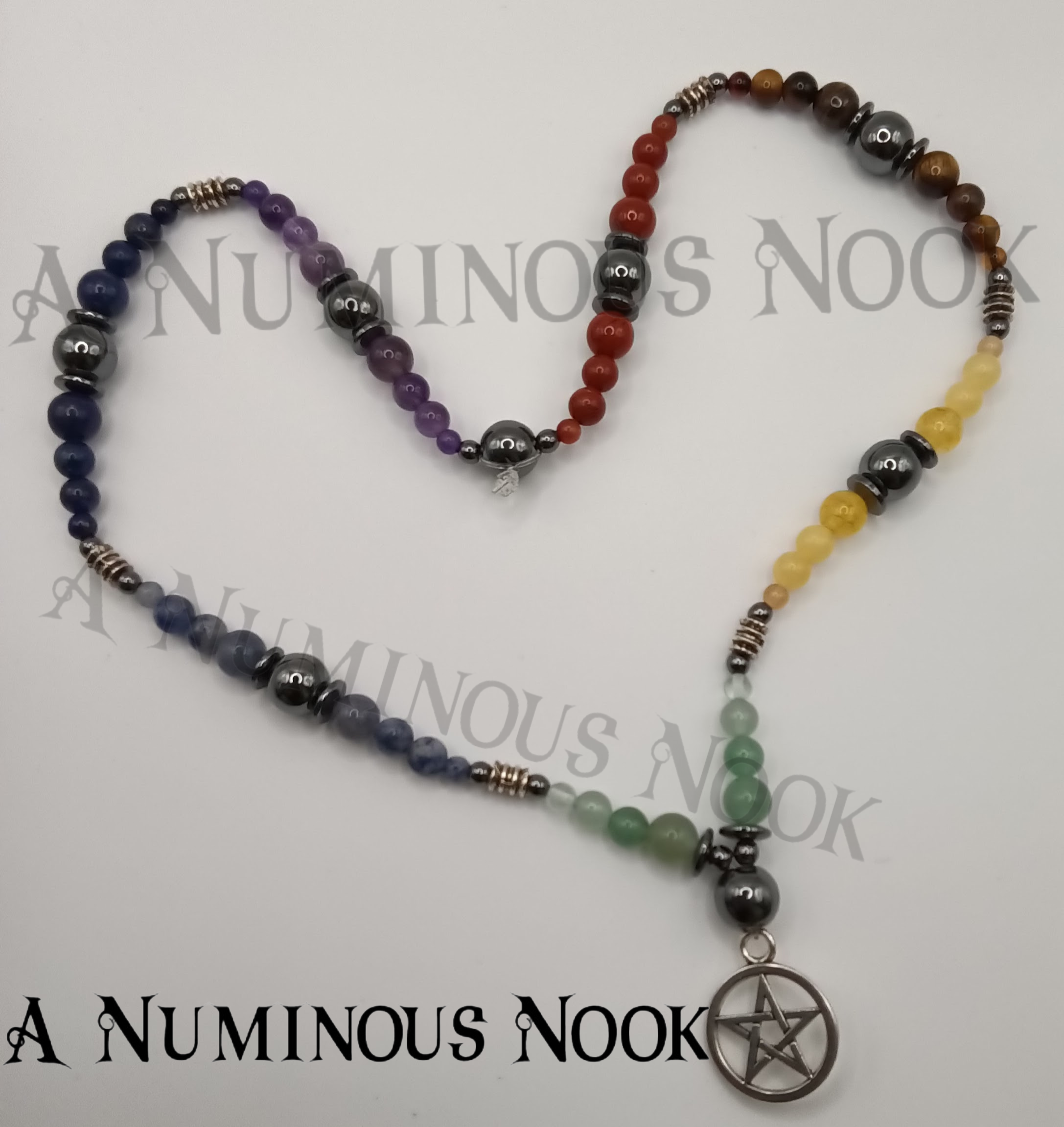Pentagram chakra necklace