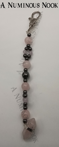 Hematite and rose quartz clip