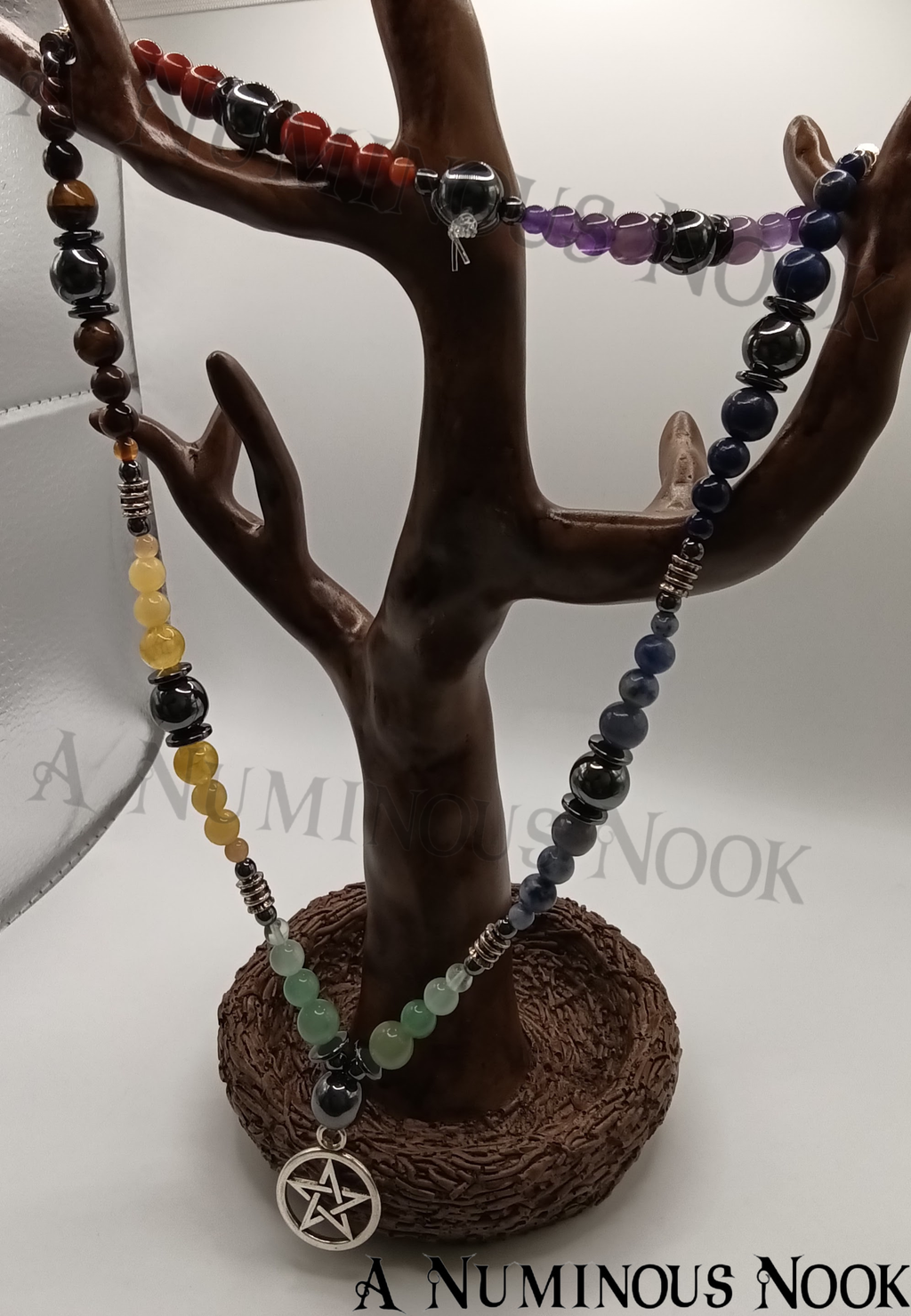 Pentagram chakra necklace