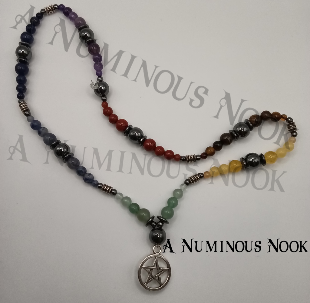 Pentagram chakra necklace