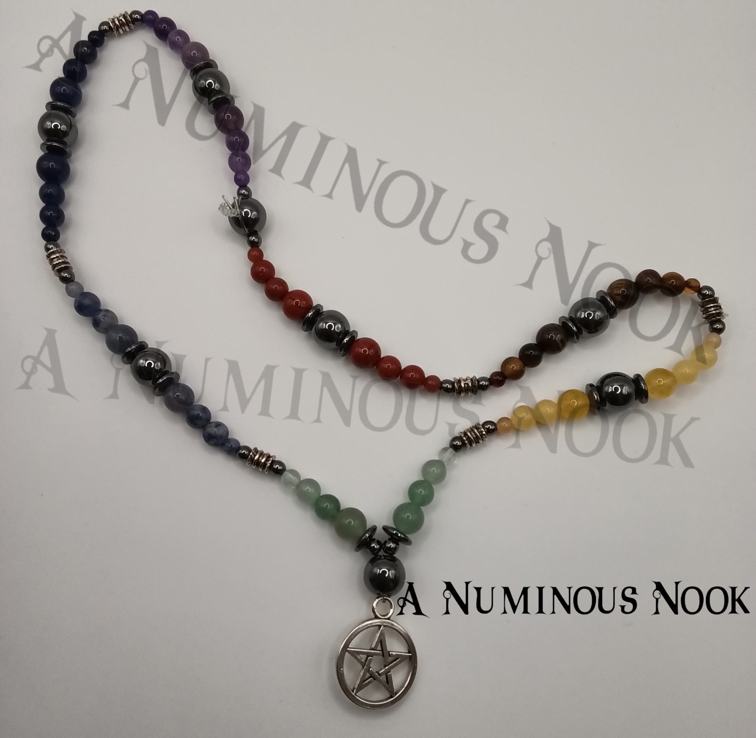 Pentagram chakra necklace