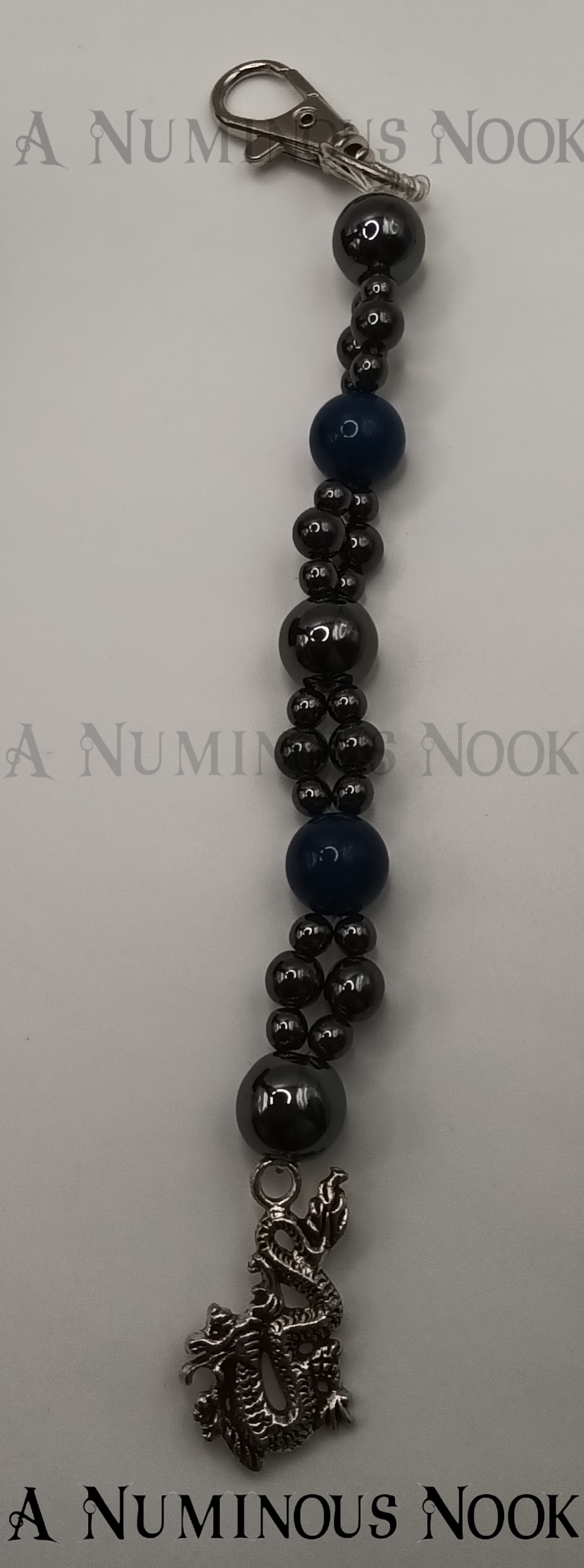Lapis Lazuli and Hematite dragon clip