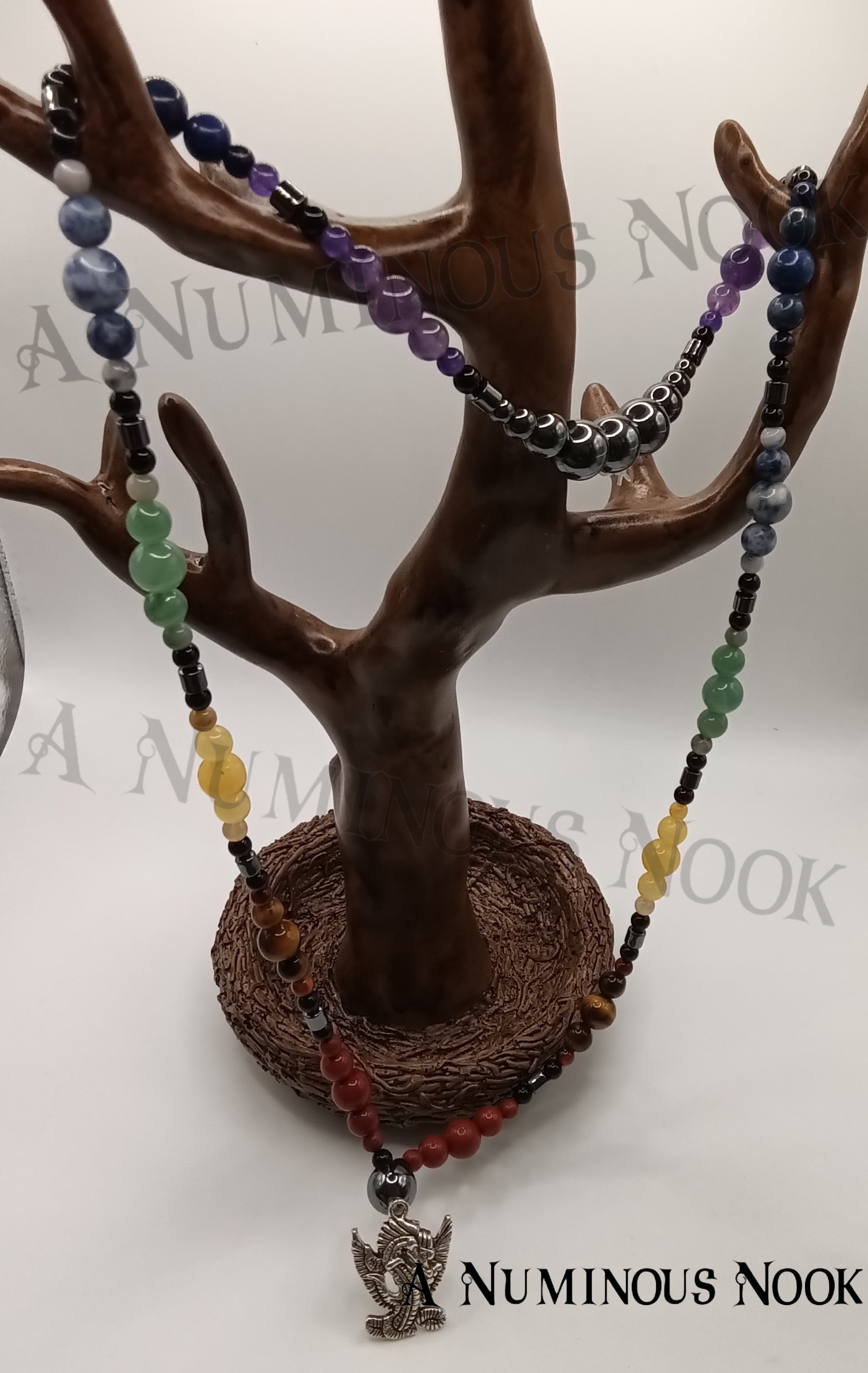 Dragon with wings chakra necklace