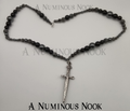 Labradorite, Black onyx and hematite sword necklace